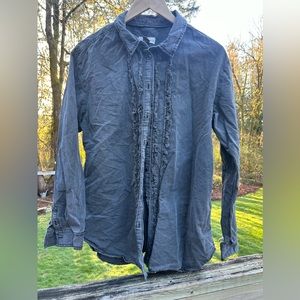 Anthropologie tuxedo style button up